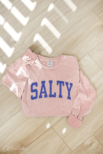 SALTY Mineral Washed Long Sleeve Tee