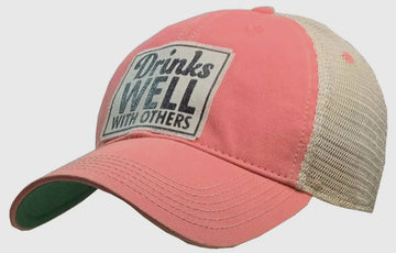 Drinks Well with Others Distressed Trucker Hat