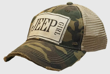 Jeep Girl Distressed Trucker Hat