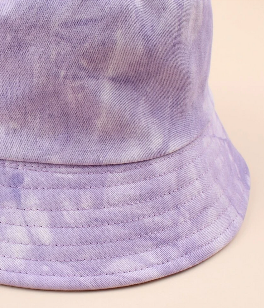 Tie Dye Bucket Hat - Lavender, Purple and Light Blue