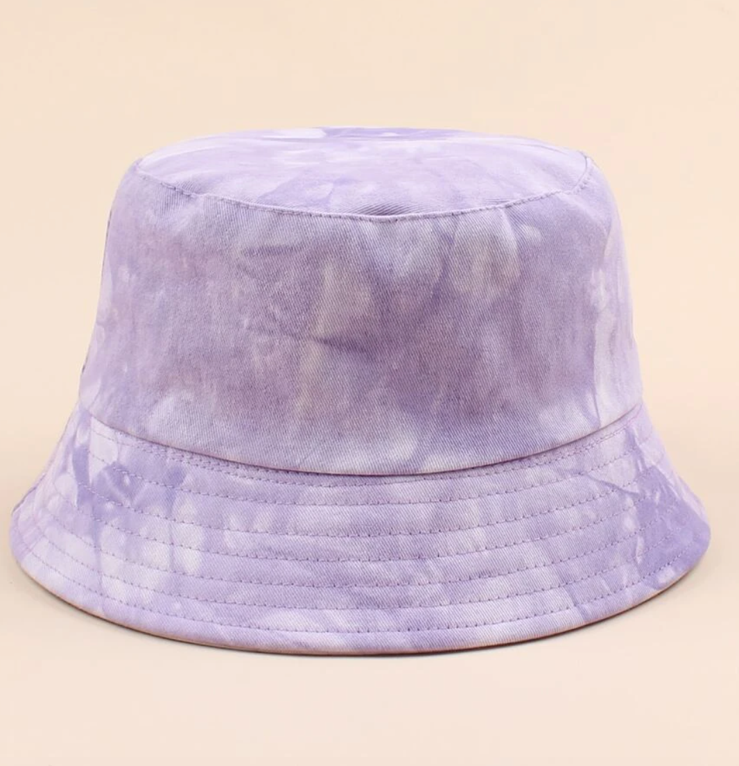 Purple/Pink/Green Tie Dye Sun Doodle Bucket Hat
