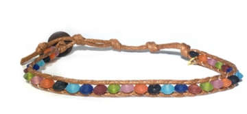 Multi-Colored Sea Glass Anklet