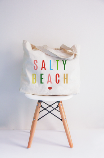 Salty Beach, Colorful Beach Bag