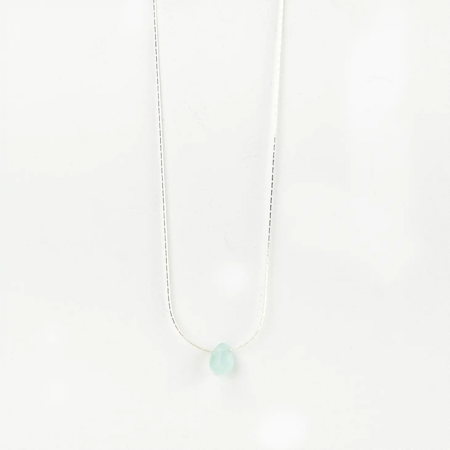 Samudra Aquamarine Stone Teardrop Necklace
