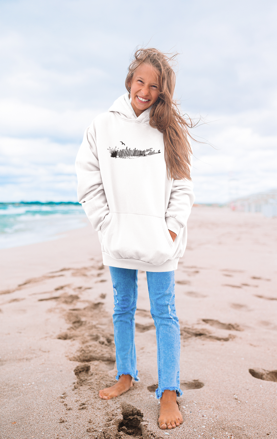 White Snow Fence Hoodie