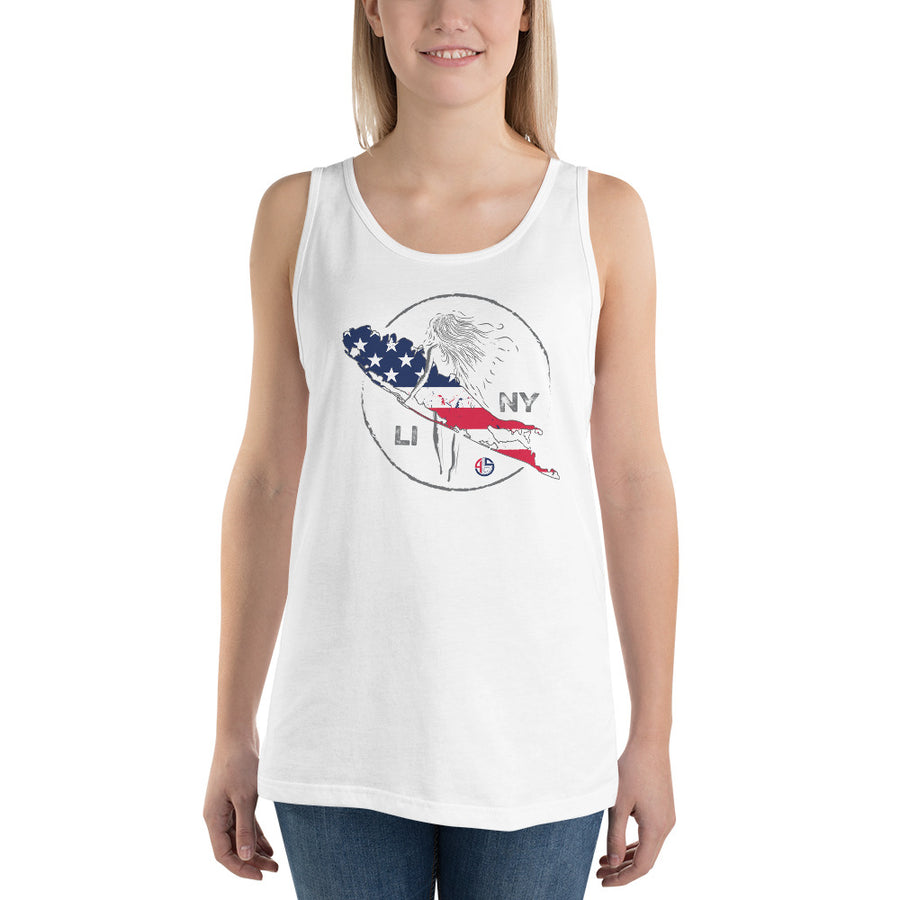 American Flag - Surf's Up Tank Top